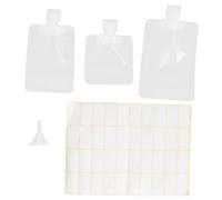 WRITWAA Sachets de Lotion Rechargeables 9 Pièces pour Voyage, Étanches, Réutilisables, Trousse de Toilette Portable Entonnoir et Étiquette Vierge