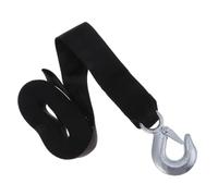 WRITWAA Sangle de Treuil 5 Mètres Noire 47 CM de Largeur avec Crochet en Acier Inoxydable Résistant à la Corrosion l'eau de Mer Courroie Robuste pour Treuils Manuels et Électriques