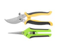 WRITWAA Sécateurs de Jardin Multifonction Sk5 Lot de 2 Pièces Jaune et Vert Coupe-Branches Ergonomiques pour Taille Arbres Fruitiers et Fleurs Outils de Jardinage à Main Robustes et