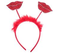 WRITWAA Serrage-Tête Bandeau de Lèvres Rouges Taille Unique Flexible et Léger Accessoire Cheveux pour Femme pour Saint-Valentin Fête Carnaval et Bal Masqué Couvre-Chefs de Fête