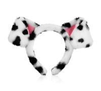 WRITWAA Serre-tête dalmatien moelleux avec oreilles de chien pour femmes et adultes, joli bandeau en peluche pour maquillage et costumes de fête