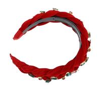 WRITWAA Serre-tête Noël Flocons Strass Mode Perles Cristal Paillettes Décorations Accessoires Vacances Rouge