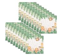 WRITWAA Serviettes de Table en Papier de Bois Imprimées Motifs Animaux Cartoon, Lot de 20 Pièces Carrées, Impression Résistante la Décoloration pour Décoration de Fête ou Shower