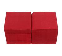 WRITWAA Serviettes de Table Jetables Rouges 150 Pièces 20x20 Cm en Papier sans Poussière pour Cocktails, Soirées Vin et Restaurants, Serviettes à Boissons Élégantes pour Usage