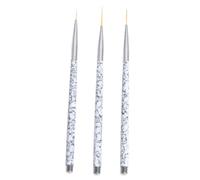 WRITWAA Set de 3 Pinceaux Liner pour Nail Art en Plastique, Haute Précision pour Manucure Professionnelle et Personnelle, Tailles 11/15/20mm, pour Détails et Motifs Marbrés