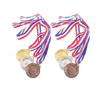 WRITWAA Set de Médailles de Récompense en Alliage de Zinc Léger Lot de 6 Or, Argenté et Bronze avec Rubans en Polyester, Faciles à Porter, pour Compétitions Scolaires et Événements