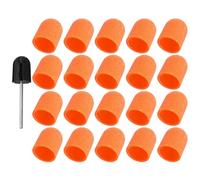 WRITWAA Set Manucure Professionnel avec Capuchons de Ponçage en Plastique Orange, Grain Fin, pour Usage à Domicile et Salon, Maintien de Performance