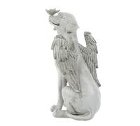 WRITWAA Statue Commémorative Ailes d'ange pour Chien en Résine Réaliste Ange et Pierre Tombale Décoration de Jardin Extérieure pour Animaux de Compagnie