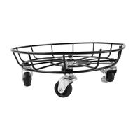 WRITWAA Support à Pots de Fleurs Rond en Métal avec Roues, Base Mobile Robuste pour Vase en Céramique, pour Jardin et Extérieur, Design Esthétique et Pratique