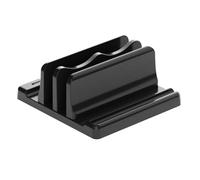 WRITWAA Support Vertical Base Carrée Large pour Ordinateur Portable en Plastique Noir avec Double Emplacement et Design Multifonctionnel pour Bureau et Espace de Travail