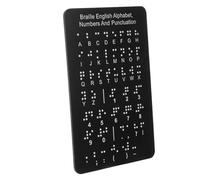 WRITWAA Tableau Alphabet Braille avec Points Relief Noir Outil Éducatif Durable pour Apprentissage Du Braille avec Chiffres et Ponctuation pour Garçon Fille Aveugles et Débutants