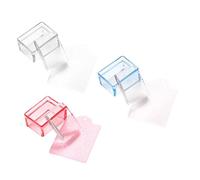 WRITWAA Tampons pour Nail Art Soi-même 3 Pièces Taille Rectangulaire Transparent Coloris Rose Bleu Clair Ensemble DIY Manucure Accessoires pour Ongles French Manicure