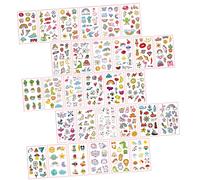 WRITWAA Tatouages Temporaires Corps Jolis Autocollants 60 Pcs Moyenne Taille Étanches Femmes Filles Fête Plage Dessins Animés Pvc Solide