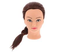 WRITWAA Tête de Mannequin avec Perruque pour Entraînement Coiffure Pratique Tressage et Bouclage Maquillage Inclus