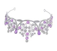 WRITWAA Tiare Accessoire Noce Jeune Mariée Couronne Violette Diadème Violet Mariage Brillant Ups Bijoux De Cheveux Demoiselles D'honneur Couronne De Princesse Être Acrylique Violet,mauve