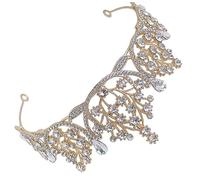 WRITWAA tiare couronne princesse couronne de princesse hair charms robe gala Mariage accessoires de mariée d'anniversaire pour femme de célibataire Alliage de zinc Golden