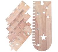 WRITWAA Toise Murale Bois Garçon et Filles Étoiles Tableau Mural des Tailles, Mesure Hauteur Précise, Règle Murale Bois Naturel pour Décoration Chambre Garçon Fille, Réglable