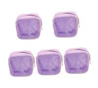 WRITWAA Trousse De Maquillage De Voyage pour Femme 5 Pièces Trousse De Toilette Portable À 4 Compartiments Rangement De Maquillage Fermeture Éclair Robuste