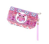 WRITWAA Trousse De Maquillage Hibou en PU Coloré Taille Compacte Paquet De Toilette Étanche pour Femme Voyage Cosmétique Pochette De Rangement Portable