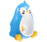 WRITWAA Urinoir pour Garçons Pingouin Mural Bleu Apprentissage Propreté pour Tout-Petits 1-6 Ans Urinoir Debout Compact Roue à Eau Rotative Facile à Nettoyer pour Maison et Crèche