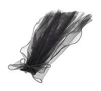 WRITWAA Voile De Mariage Noir Avec Nœud Voile Gothique Maille Coiffe Pour Mariée Cosplay Fête Soirée