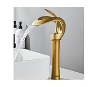 WRJAHCG Cascade Bec Haut Robinet Salle Bain Eau Froide Et Chaude Monocommande Universel Mitigeur Lavabo Mitigeur Vasque À Poser Laiton,d'or