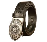 WRJAHCG Ceinture Homme, Ceinture Cliquet de CowBoy Western, Ceinture en Cuir avec Tête de Dragon Boucle Ovale en Alliage Ceinture à Motif Crocodile,Black b,120CM/47.3''