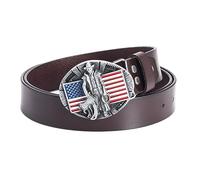 WRJAHCG Ceinture Homme, Ceintures de Cowboy Western, Ceinture en Cuir avec Tête de Boucle en Alliage Motif Drapeau National 3D,Brown b,100CM/39.4''