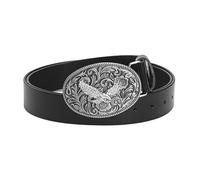 WRJAHCG Ceinture Hommes Cuir Vautour Argent, Ceintures Homme Western Cowboy Aigle Série, Ceinture avec Boucle à Motif Animal Aigle Volant 3D,Noir,120CM/47.3''