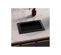 WRJAHCG Couvercle À Rabat D'équilibre Carré,Rabat Pivotant Intégré,Acier Inoxydable Couvercle D'équilibre De Poubelle À Rabat De Comptoir Encastré pour Hôtel Restaurant,Black no Swing lid