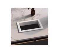 WRJAHCG Couvercle À Rabat D'équilibre Carré,Rabat Pivotant Intégré,Acier Inoxydable Couvercle D'équilibre De Poubelle À Rabat De Comptoir Encastré pour Hôtel Restaurant,White no Swing lid