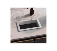 WRJAHCG Goulotte À Déchets Carré Acier Inoxydable Encastrée pour Plan De Travail De Cuisine pour Poubelle Cuisine Encastrable, Goulotte De Comptoir Intégré,Silver Trash Can Grommet