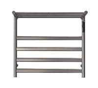 WRJAHCG Seche Serviette Electrique,Mural Gris Radiateur Seche Serviette Electrique,7 Tiges Seche Serviette Eau Chaude,Thermostat Temporisé À Affichage Numérique,Gun Gray,Plug~in