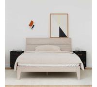 WRJENFSC 2 Nuits en pin laqué Noir 40x34x55 cm, tiroir + Compartiment Porte réversible, poignée Similicuir