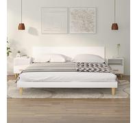 WRJENFSC 2 Tables Chevet 40x35x47 cm Bois ingénierie Pieds Eucalyptus, tiroir et Compartiment Ouvert, Design scandinave