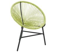 WRJENFSC Acapulco Chaise de jardin en polyrotin vert, 69 x 66 x 87 cm, structure en acier, imperméable, stable, fauteuil d'extérieur pour jardin, terrasse, balcon