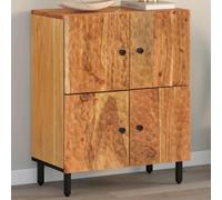 WRJENFSC Armoire d'appoint 60 x 33 x 75 cm - Pieds en fer d'acacia massif - Vitrine industrielle avec espace de rangement - Robuste et durable - Pour salon, couloir, cuisine