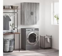WRJENFSC Armoire murale en bois avec poignées en fer - 69,5 x 34 x 90 cm - Gris Sonoma - Montage mural - Design moderne - Pour salon, chambre à coucher, couloir - Gris Sonoma