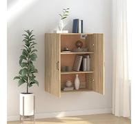 WRJENFSC Armoire murale en chêne Sonoma - 69,5 x 34 x 90 cm - Avec 2 portes pour un rangement optimal dans le salon, la chambre à coucher et le couloir