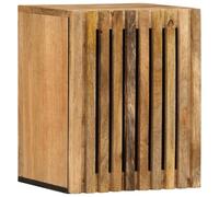 WRJENFSC Armoire Murale Salle de Bain 38x34x48 cm manguier Massif Brut Porte réversible Rangement Mural Compact pour Salle d’Eau WC