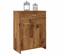 WRJENFSC Armoire Salle de Bain Vieux Bois 60x33x80 cm, Meuble Rangement étagère+tiroir, Bois d ingénierie, Montage Facile, Style Vintage