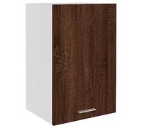 WRJENFSC Armoire suspendue Lyon marron aspect chêne - Armoire de cuisine murale compacte avec porte - 39,5 x 31 x 60 cm - Rangement moderne pour cuisine et salon