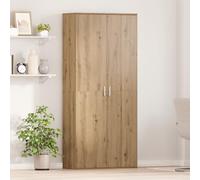 WRJENFSC Artisan Buffet haut moderne en chêne avec 4 portes et 6 étagères en MDF massif 80 x 35 x 180 cm Armoire de rangement pratique pour salon, chambre à coucher et couloir