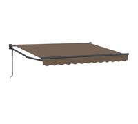 WRJENFSC Auvent motorisé extensible taupe - Système de bras articulé automatique avec télécommande et manivelle - Auvent mural robuste en polyester et aluminium pour terrasse, balcon et jardin