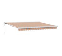 WRJENFSC Auvent rétractable à bras articulé, multicolore, 400 x 300 cm, protection solaire pour terrasse et jardin, cadre en métal stable avec tissu durable, store pour extérieur