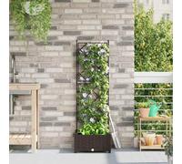 WRJENFSC Bac jardinière Haute surélevée 40 x 40 x 125,5 cm Marron PP avec Treillis intégré, Design Moderne rectangulaire Robuste UV pour Balcon terrasse Jardin extérieur
