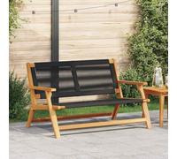 WRJENFSC Banc de Jardin Noir 78 x 122 x 73 cm en Acacia Massif, mobilier terrasse Moderne et Robuste pour Balcon ou fête en Plein air, Style Contemporain pour 2 Personnes