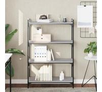WRJENFSC Bibliothèque à 4 étages - Gris - 80 x 30 x 120 cm - En métal - Fine - Pour salon, bureau - Rangement
