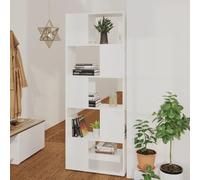 WRJENFSC Bibliothèque blanche séparateur de pièce, 60 x 24 x 155 cm, en matériau à base de bois, armoire étroite pour salon, bureau, armoire multi-usages