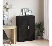 WRJENFSC Bibliothèque en chêne noir - 82,5 x 30,5 x 115 cm - Design fin avec portes - Pour salon, bureau